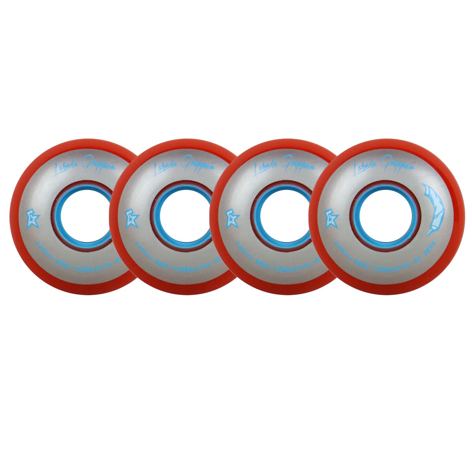 Labeda Roller Hockey Wheels Gripper Glue X-Soft 74A Red 59mm - Set of 4