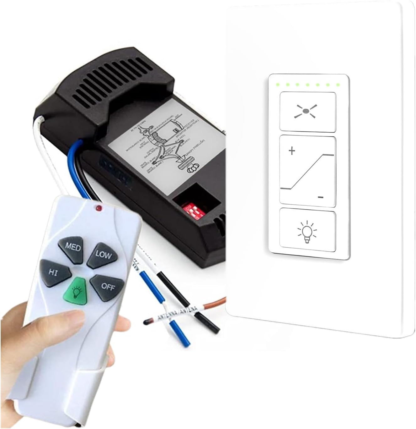 Amazon.com: 53T Universal Ceiling Fan Wall Remote Control & Receiver ...