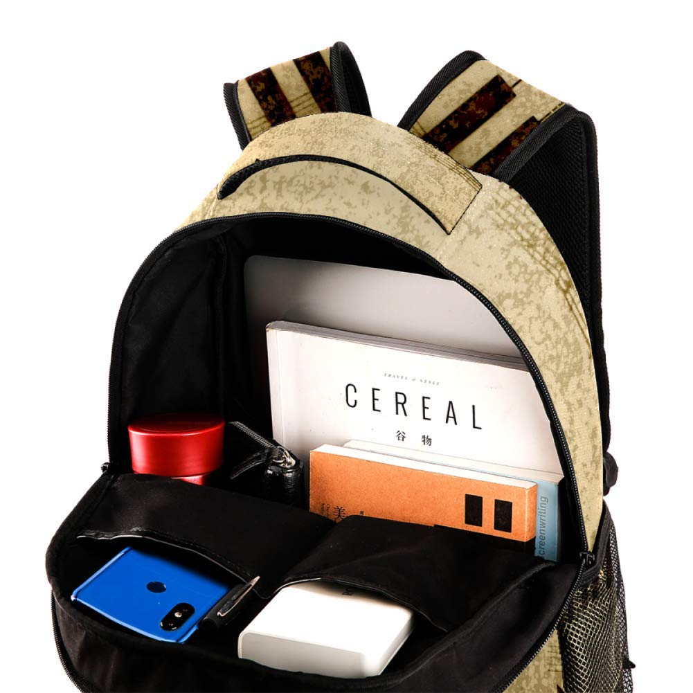 LORVIES Noten-Rucksack, Schulterrucksack, Büchertasche für Schule, Studenten, Reisetasche