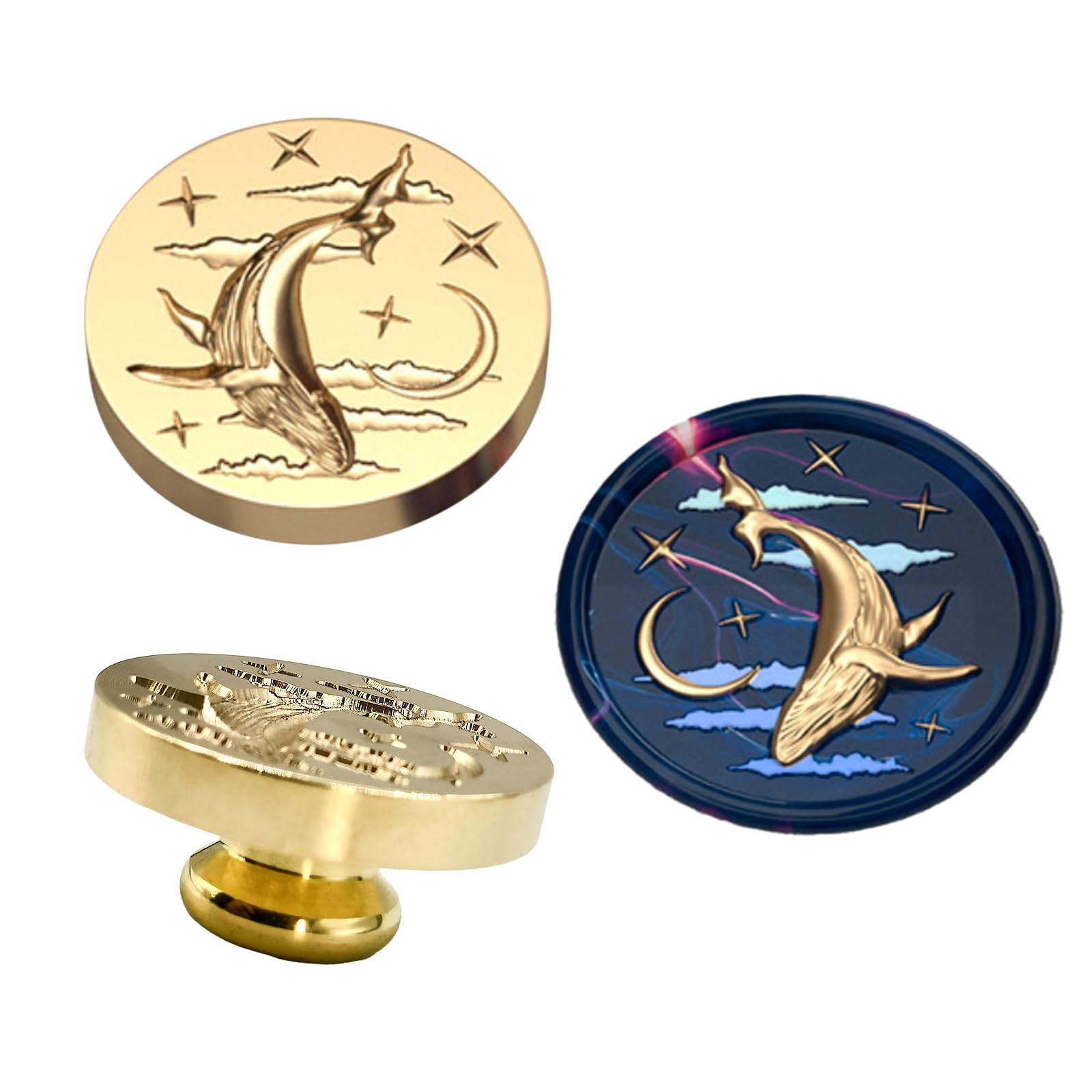 Qaixwuyi Wax Seal Stempelkopf Whale Wachssiegelstempel 3 cm