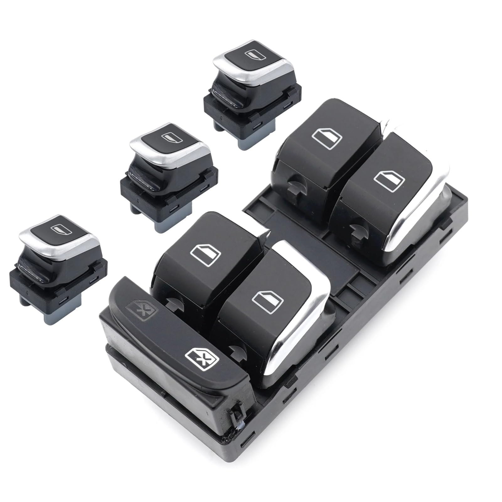 Bouton électrique fenêtre Audi A4 Q5 commande fluide avec finition chrome robuste 8KD959855A