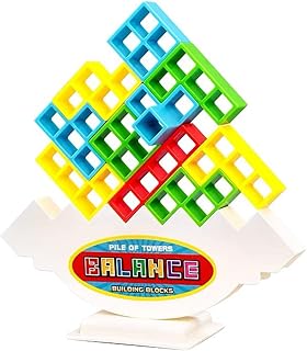 48pcs Tetra Tower Balance Game, Swing Stack High Child Balance Toy, DIY Assembling Versatile Toy Board Table Games Stacking Blocks Balance Puzzle Assembly Bricks Gift for Kids (48-piece)