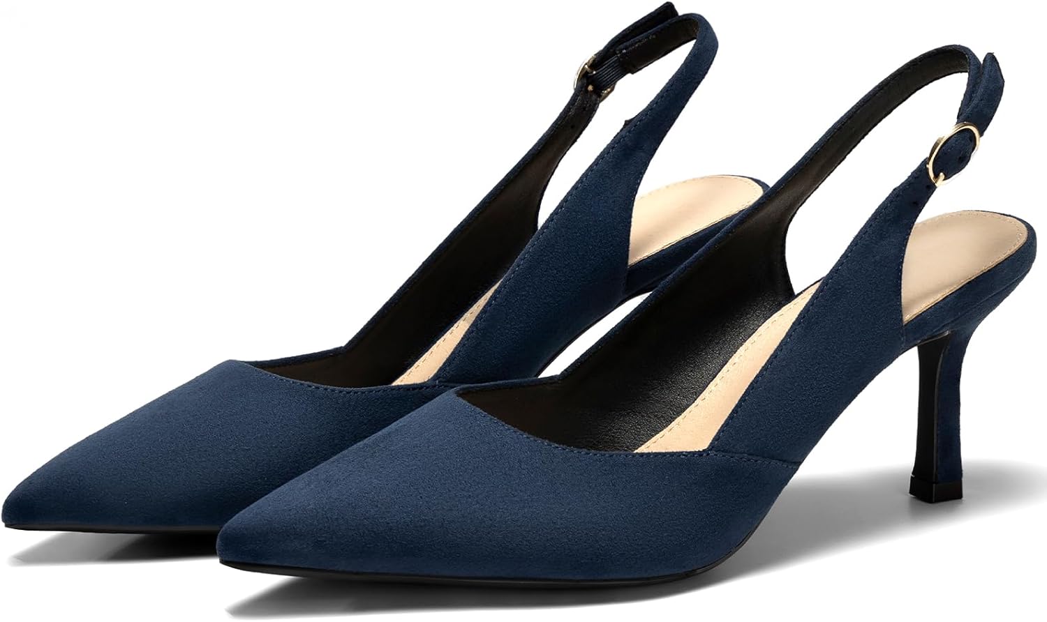 Women's Slingback Kitten Heels Closed Pointed Toe Pumps Wedding Party Dress Shoes - Image 3