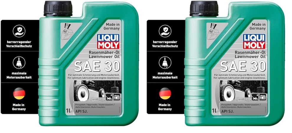 LIQUI MOLY Rasenmäher-Öl SAE 30 | 1 L | Gartengeräte-Öl | Art.-Nr.: 1264 (Packung mit 2)