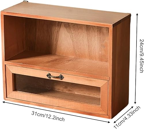 Miniatura 2 de Fenteer Desk Storage Organizer Jewelry Organizer with Drawer Portable Display Cabinet Tabletop Storage Box for Sticky Notes Scissors