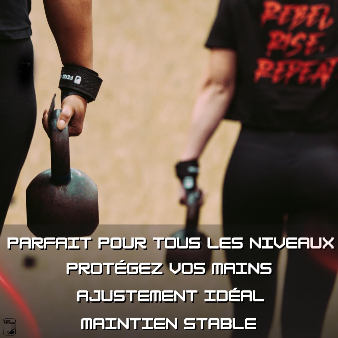 FEAR NOTHING Crossfit Grips Gants d'entraînement pour cross-training haltérophilie Poignées de gymnastique Protection fonctionnelle des mains Gants d'haltérophilie Gants Pullup