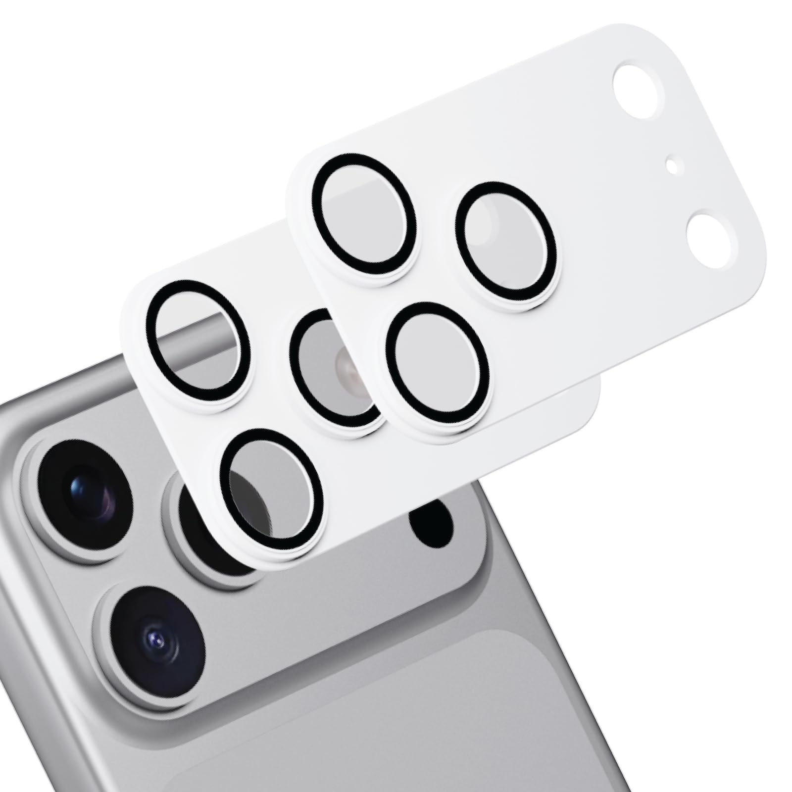Protecteur d'objectif d'appareil photo pour iPhone 17 Pro (2 blancs, 17 PRO)