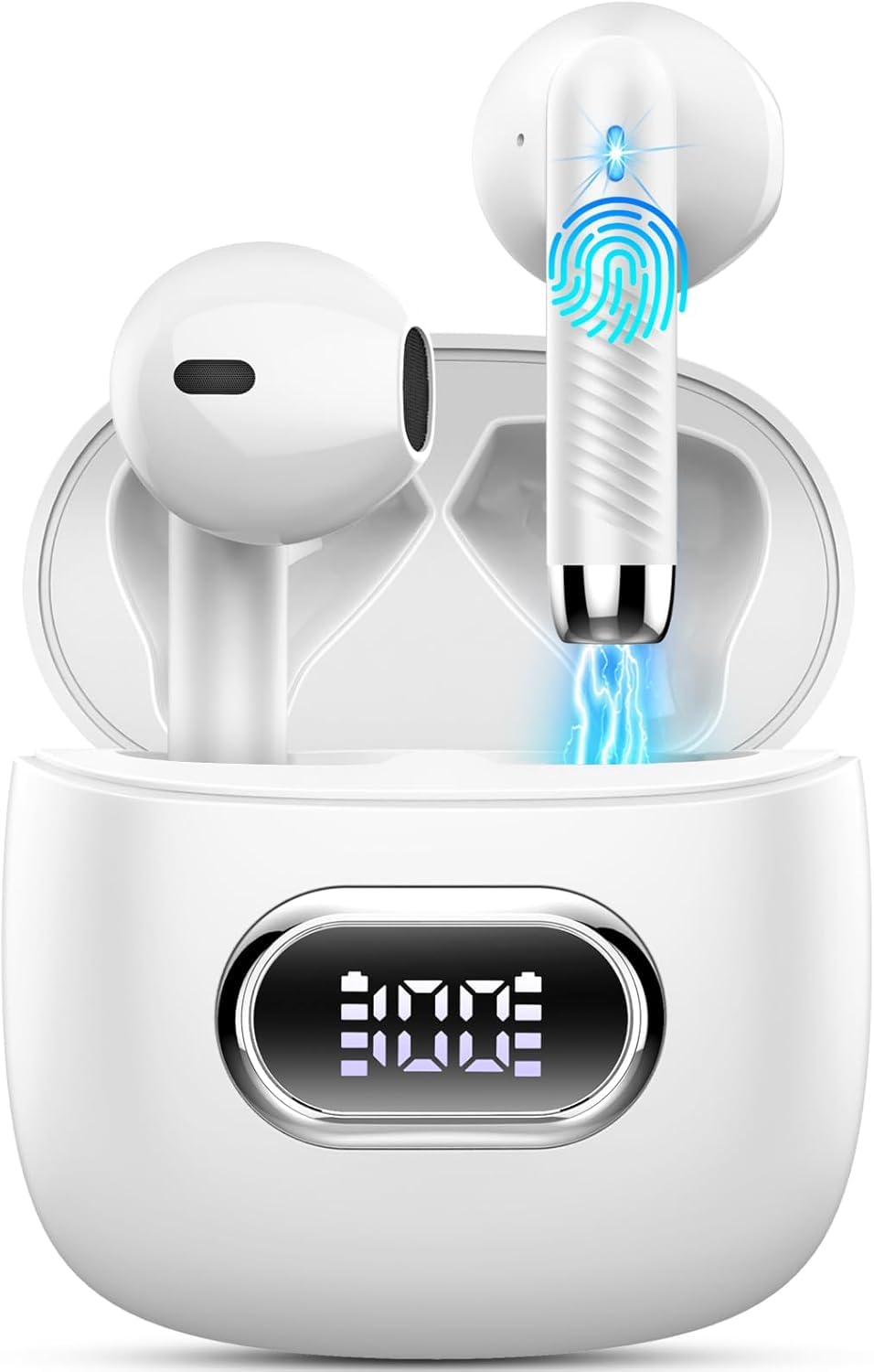 Cuffie Bluetooth 5.4, 2025 Auricolari Bluetooth 42Ore 3D Stereo Cuffie Wireless In Ear con 4 ENC Mic, Cuffie Senza Fili Cancellazione Rumore Cuffiette Sport IP7 Impermeabili Headphones per iOS/Android