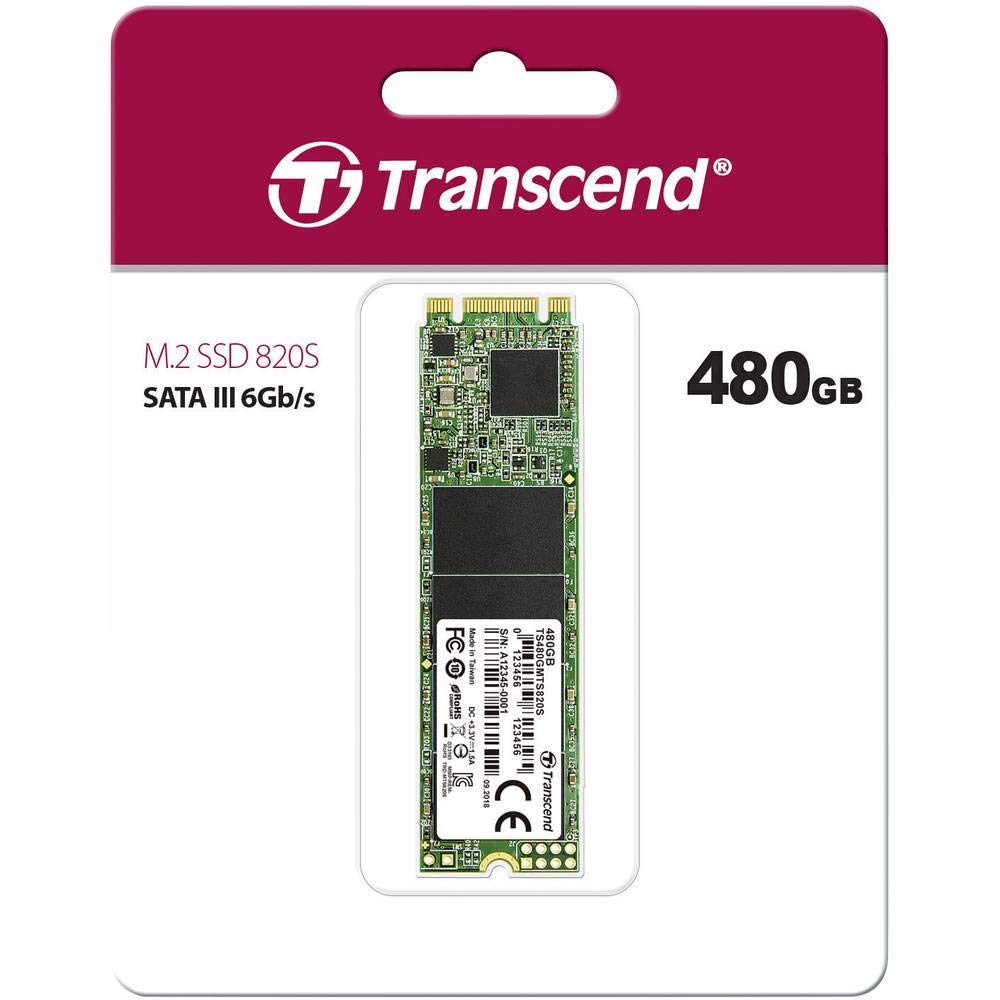 Transcend 480GB MTS820S M.2 2280 SATA III 6Gb/s interne SSD 3D TLC NAND - TS480GMTS820S