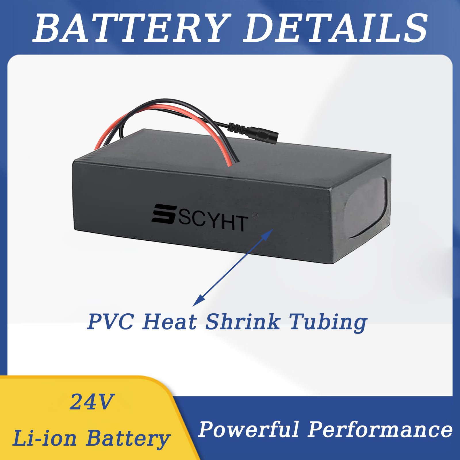 Batterie Lithium LiFePO4 24V 12Ah - Pour Moteurs 100-300W, Avec Port USB, Chargeur Inclus
