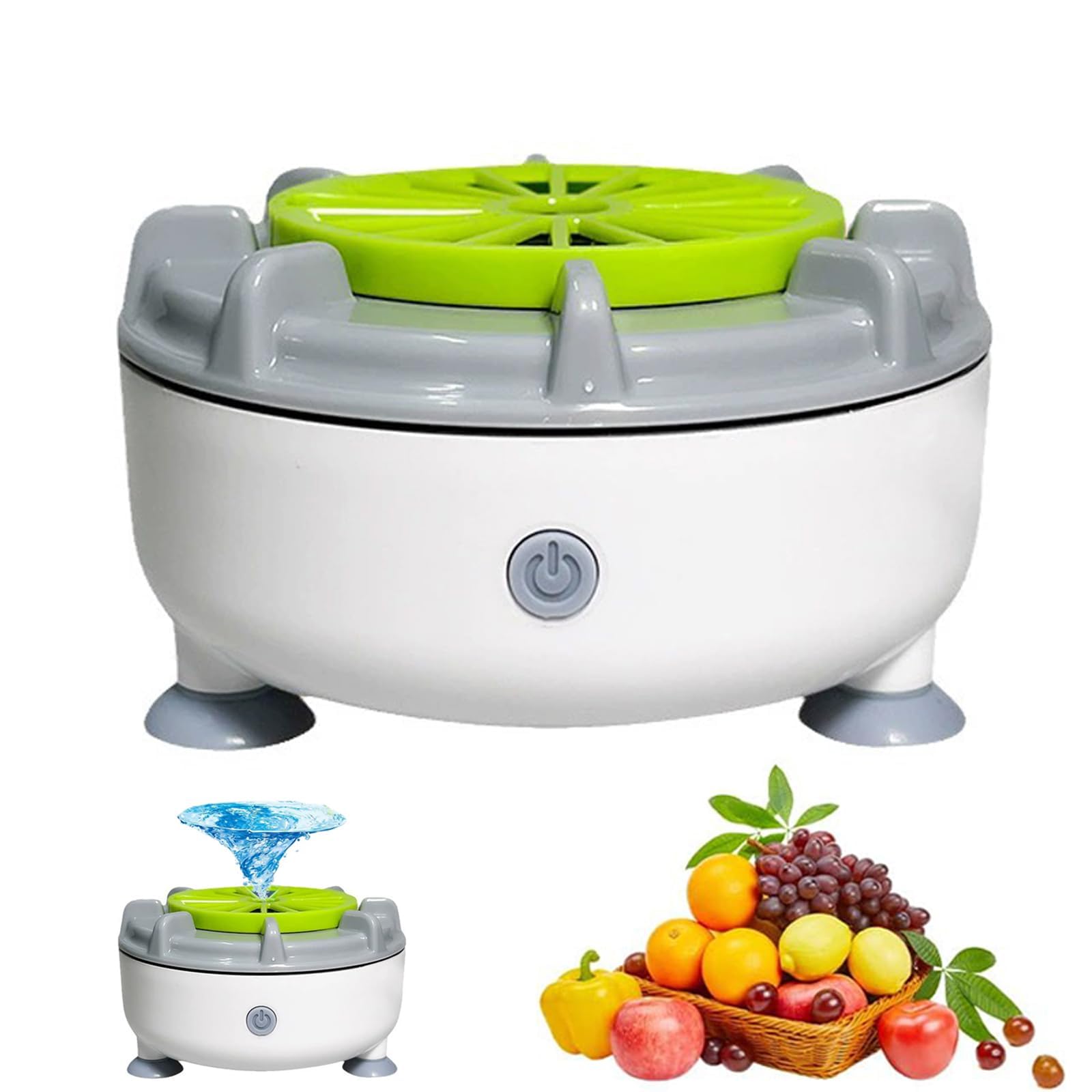 2026 Update Efficient Portable Fruit and Vegetable Washer, Rechargeable, Waterproof Automatic Cleaner with Swirl & Ultrasonic Tech for Fruits, Vegetables, Grains, Meat, Seafood, and Berries (USB)