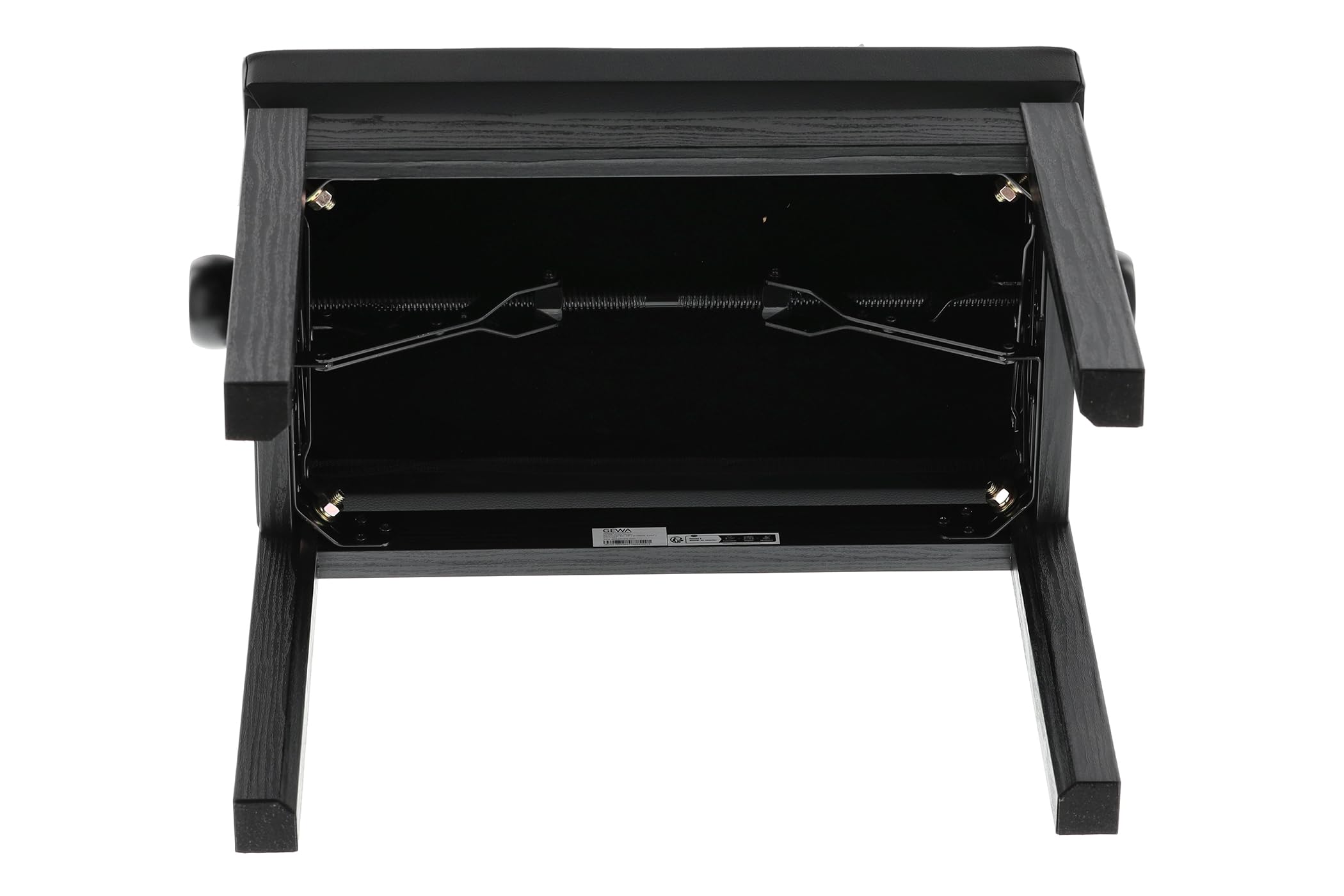 GEWA Panchina per pianoforte Student - Legno massello - Rivestimento in similpelle - Regolazione dell'altezza scorrevole 48-57 cm - Costruzione stabile - nero opaco
