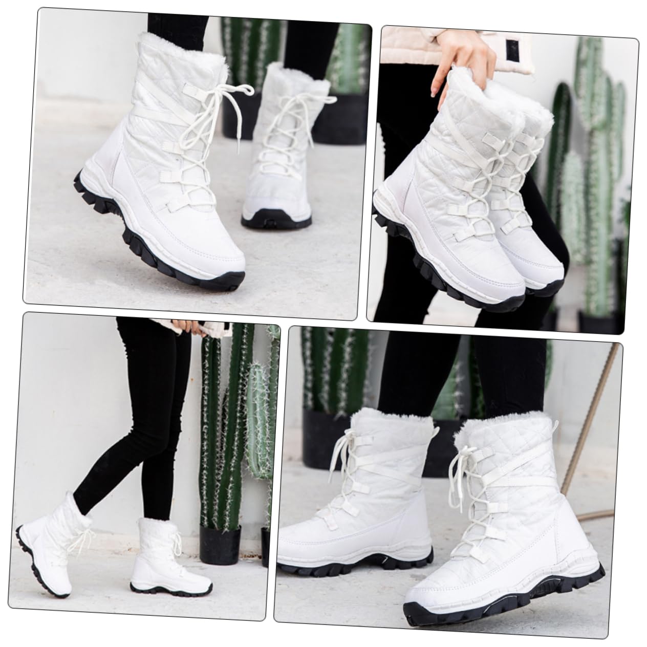 SOIMISS botas de nieve escarpines mujer bota mujer shoes de zapaos ines de nieve con forro de felpa ines de e as comodas as calientes de Black