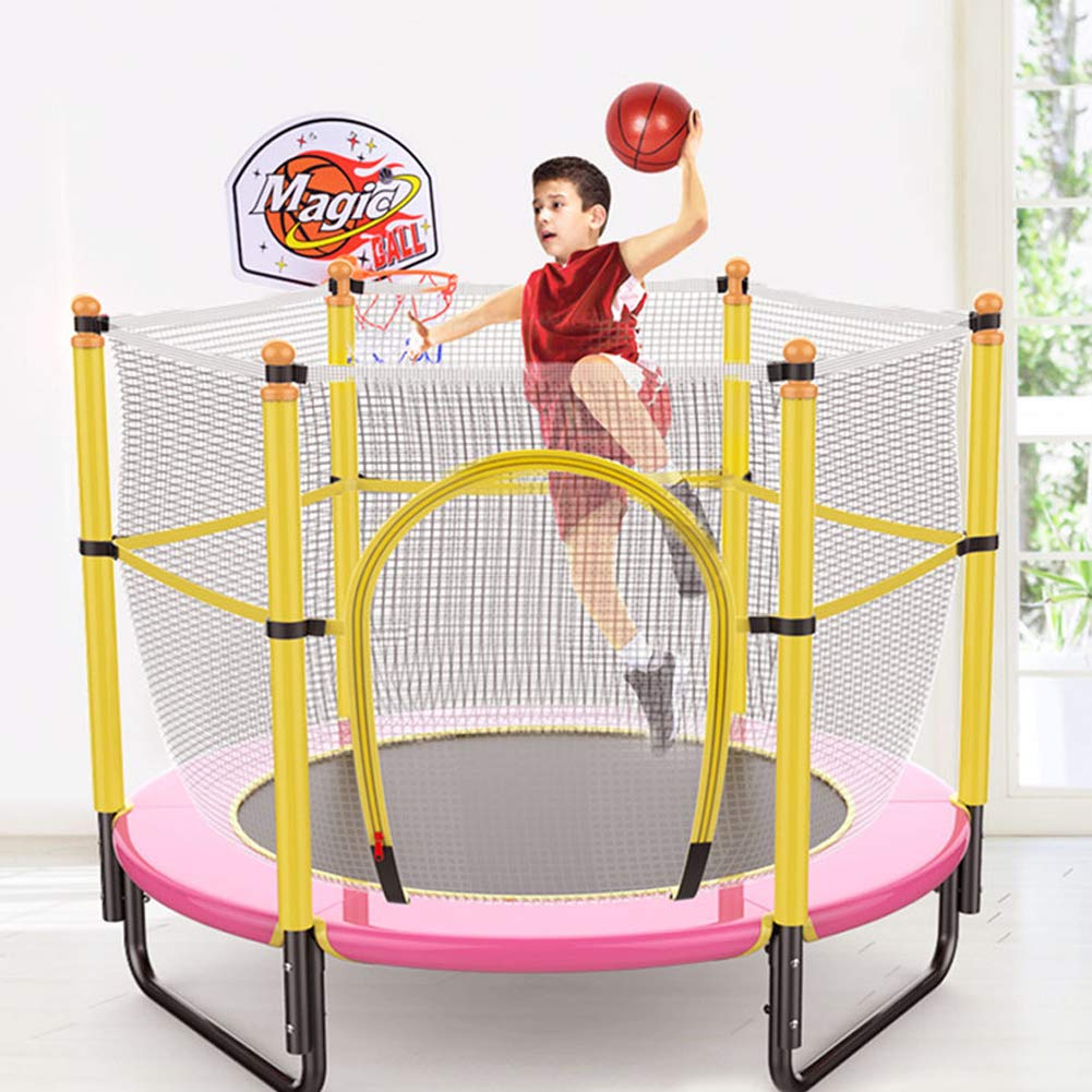 AZCSPFALB Trampoline for Kids Trampoline with Spring Mat Safety Net and Edge Cover Non-slip and Waterproof Unisex-Youth Junior Bouncer Children's Trampoline Maximum Safety Load 200kg