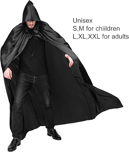 Miniatura 3 de Myir JUN Capa unisex con capucha, disfraz de Halloween, con capucha, longitud completa, para Halloween, Navidad, disfraces