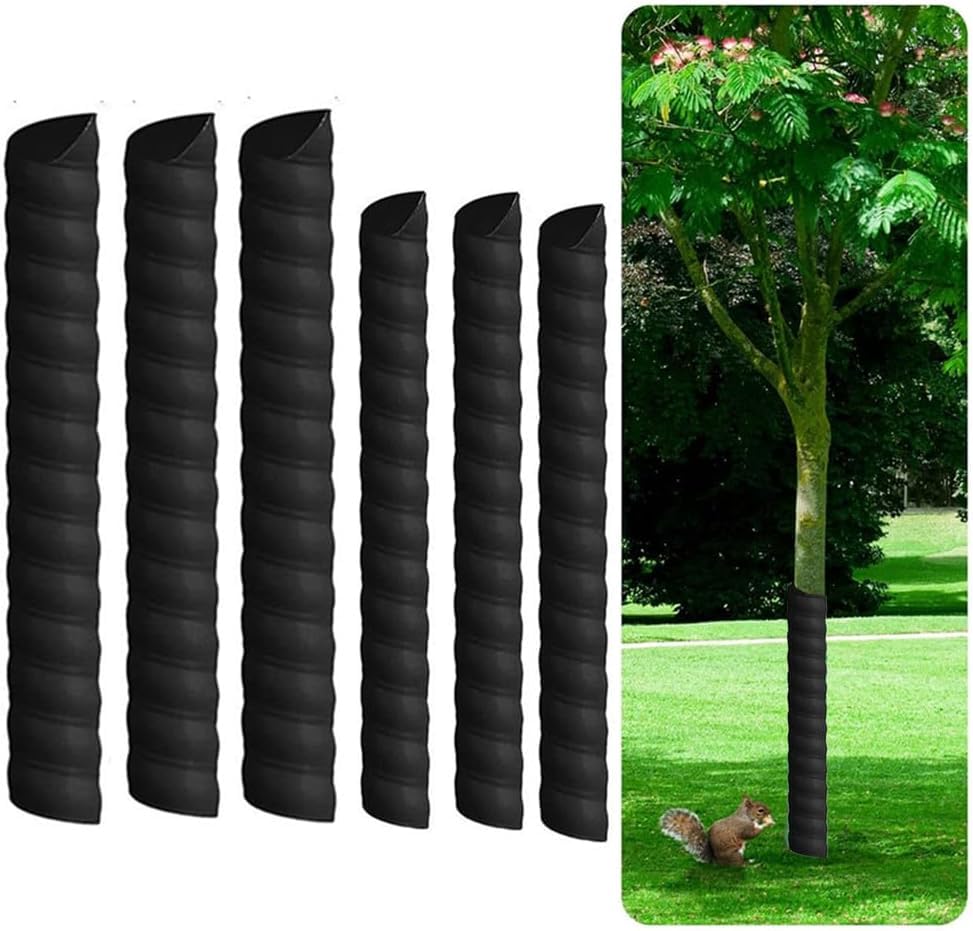 Lot de 6 protections pour tronc d'arbre, 2 tailles, noir