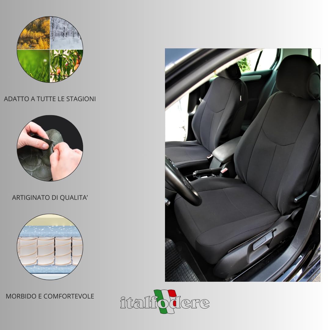 Coprisedili su Misura per Volkswagen Golf 4 5 6 7 8 – Accessori Interni Auto Made in Italy – Fodere Artigianali Anteriori – Protezione Elegante per Sedili Auto