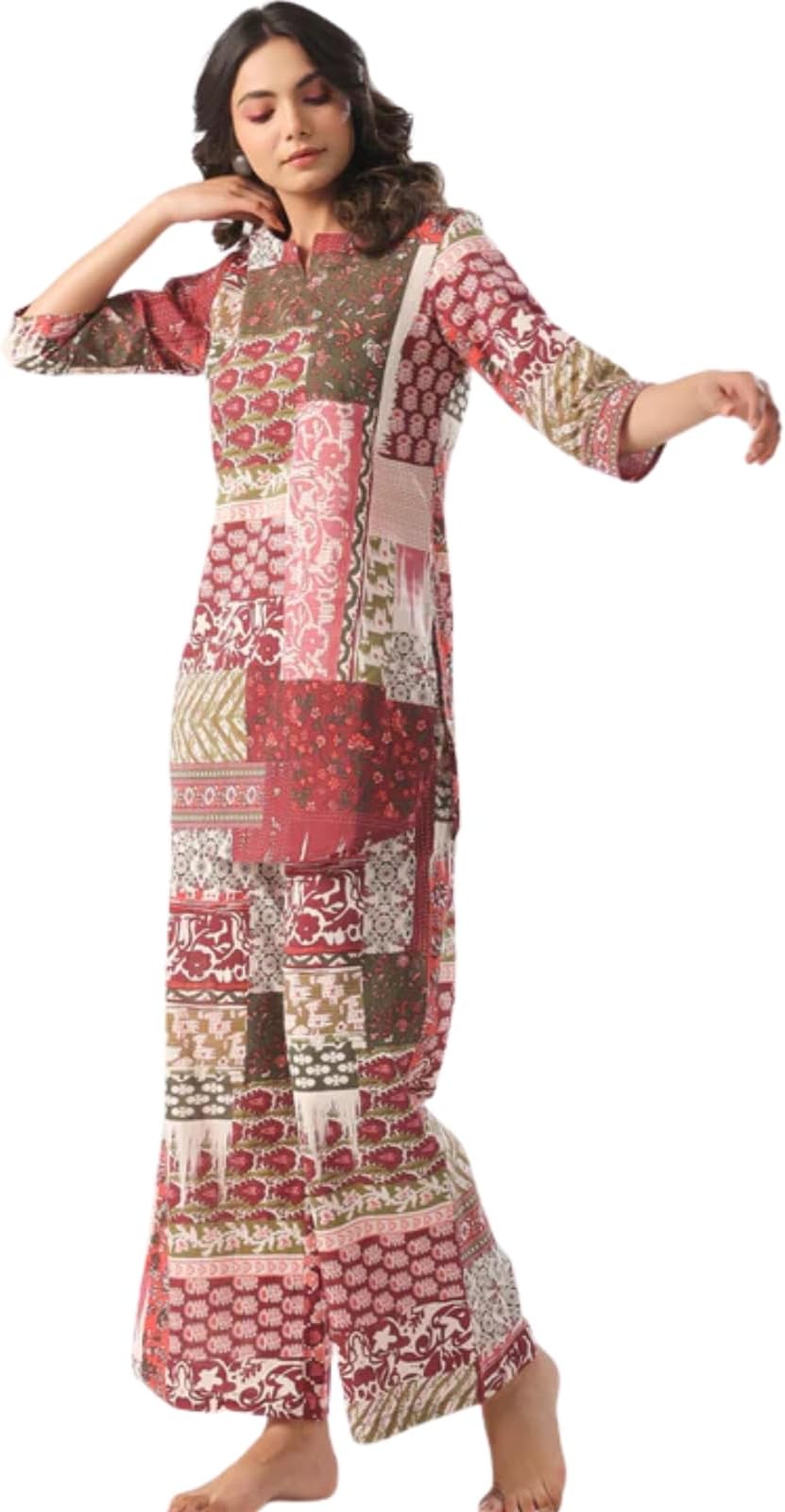 Leriya Fashion Co-ord Set For Women Stylish | Kurta Sets for Woman | Kurtis | Short Kurti For Women Latest | Dress For Woman | 3/4 Sleeve Printed Ethnic Co Ord Set