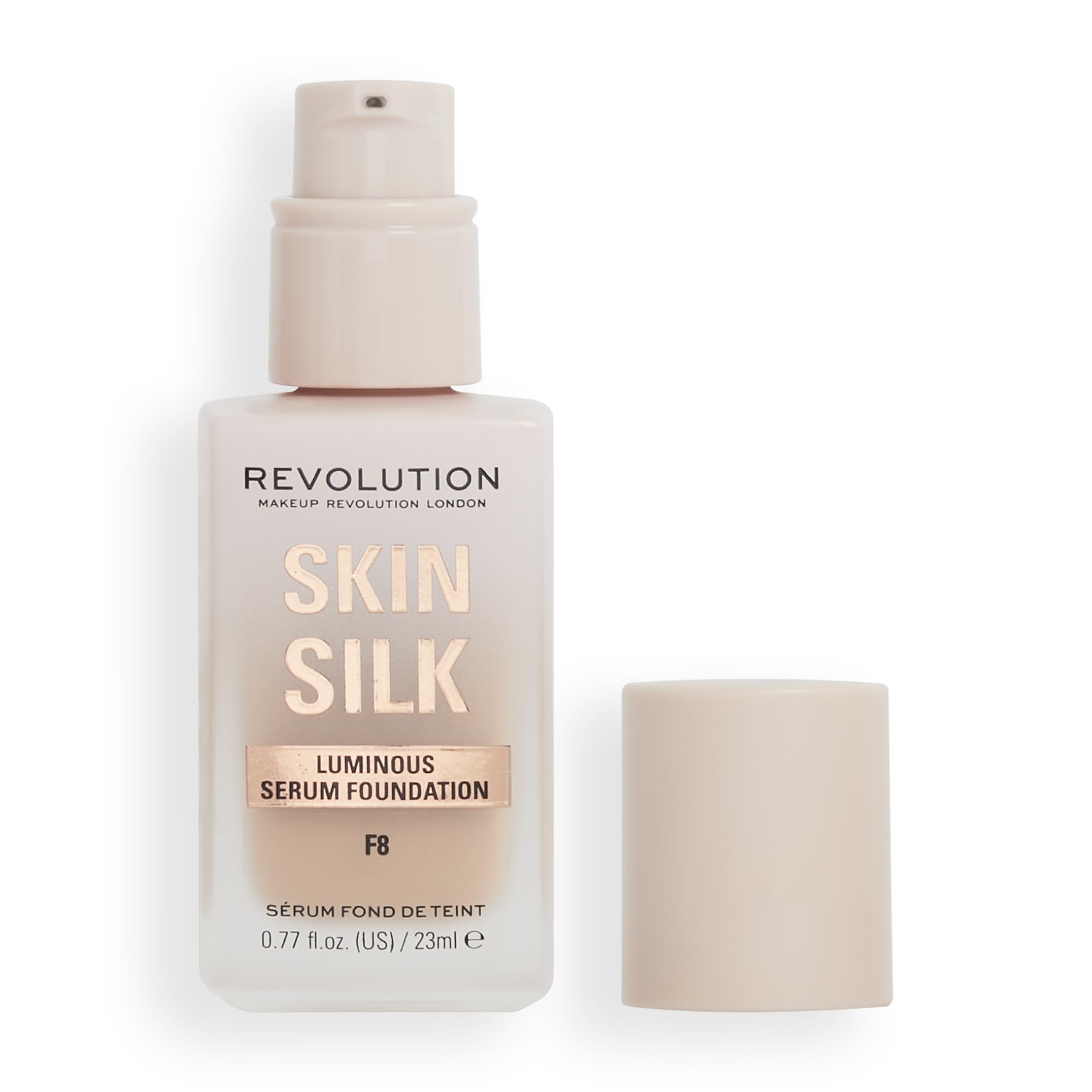 Revolution Skin Silk Radiant Satin Serum Foundation, Lightweight, Buildable Coverage with Hydrating Hyaluronic Acid for a Natural Finish, Vegan &