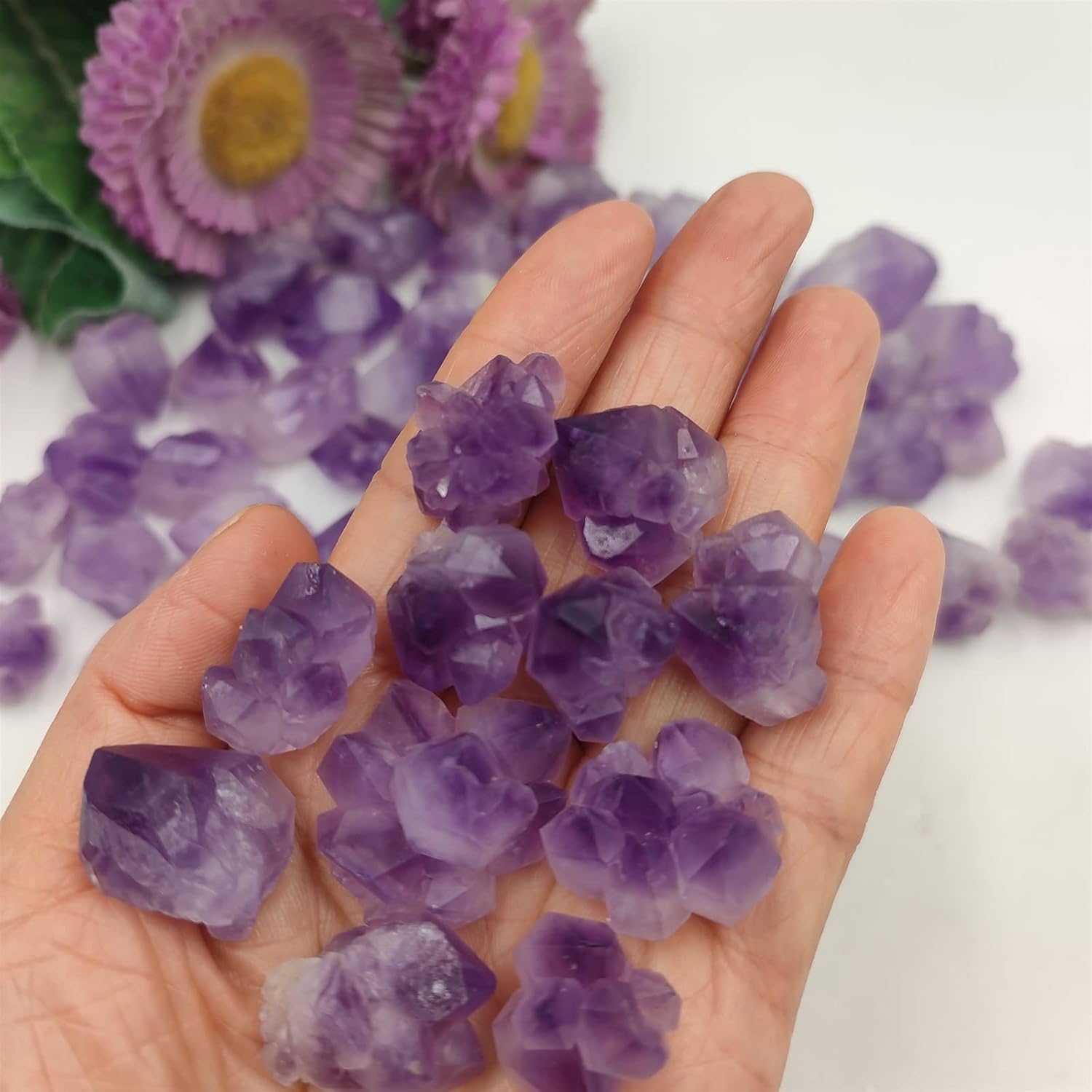 100g Random Natural Skeletal Purple Amethyst Crystal Cluster Display Specimen Aquarium Decor Rock Stone