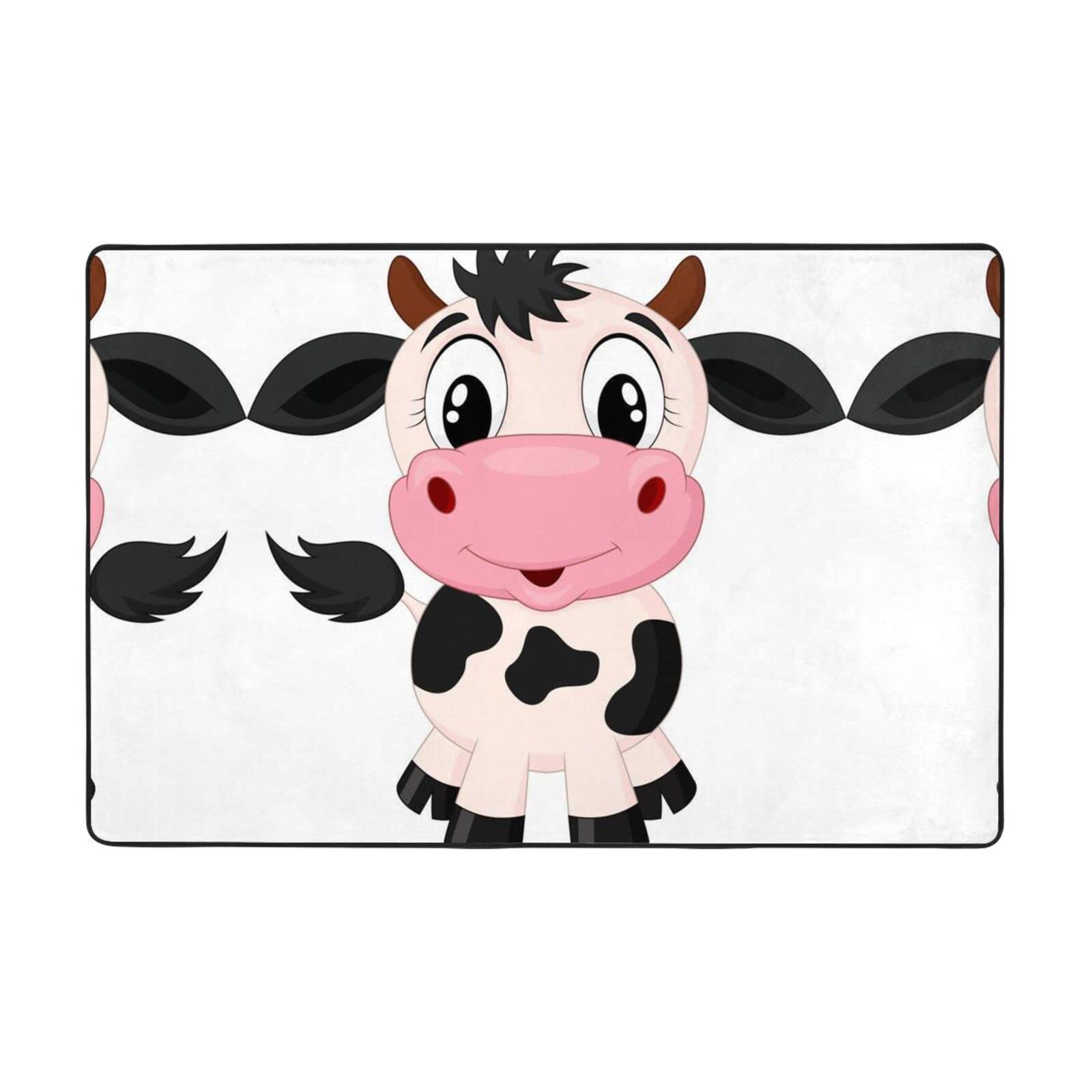 Tapis vache laitière 183x122cm antidérapant et fin pour le salon