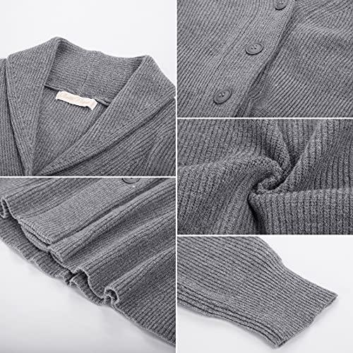 Image of Belle Poque Women Vintage Cardigan Sweater Shawl Lapel Button Down Sweater Outwear Coat