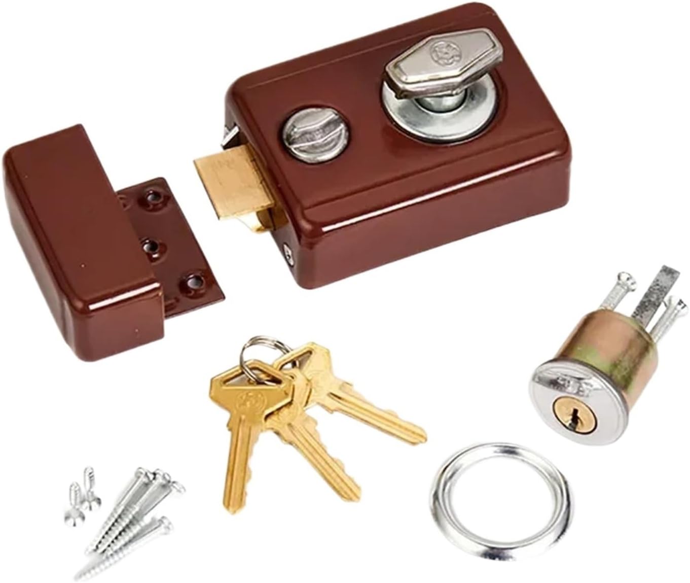 Retro Red Indoor Universal Heavy Duty Insurance Lock Bedroom Door Furniture Hardware(Small)