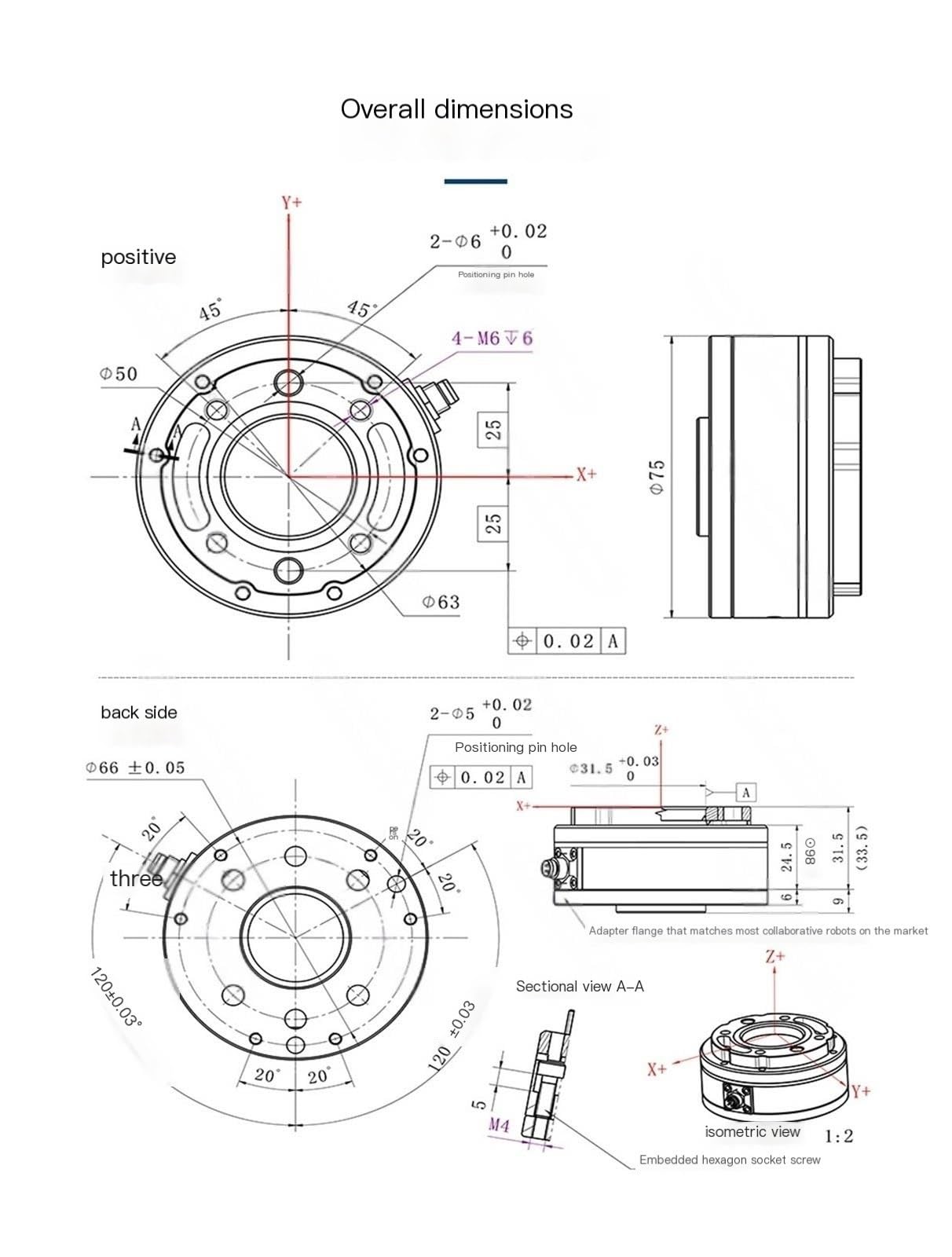 Medición de fuerza de torsión con sensor de fuerza de seis dimensiones | Automatización de fuerza tridimensional Robótica industrial de seis ejes(50N 3N·m)