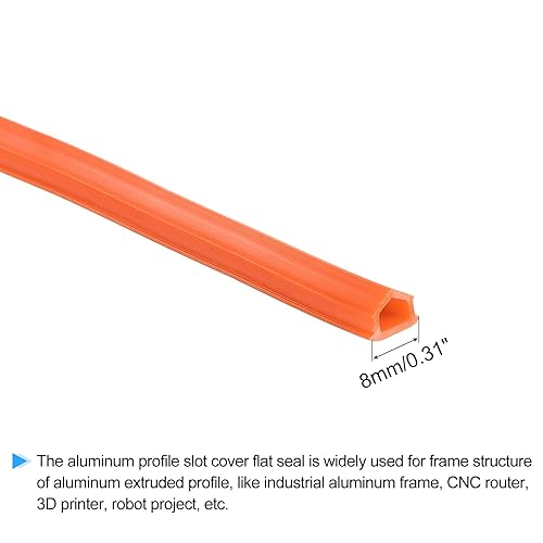 Miniatura 3 de MECCANIXITY - Cubierta plana de sello naranja para ranura de perfil de aluminio 6M 8mm 3030 4040 Serie para accesorios de impresora 3D, paquete de 1