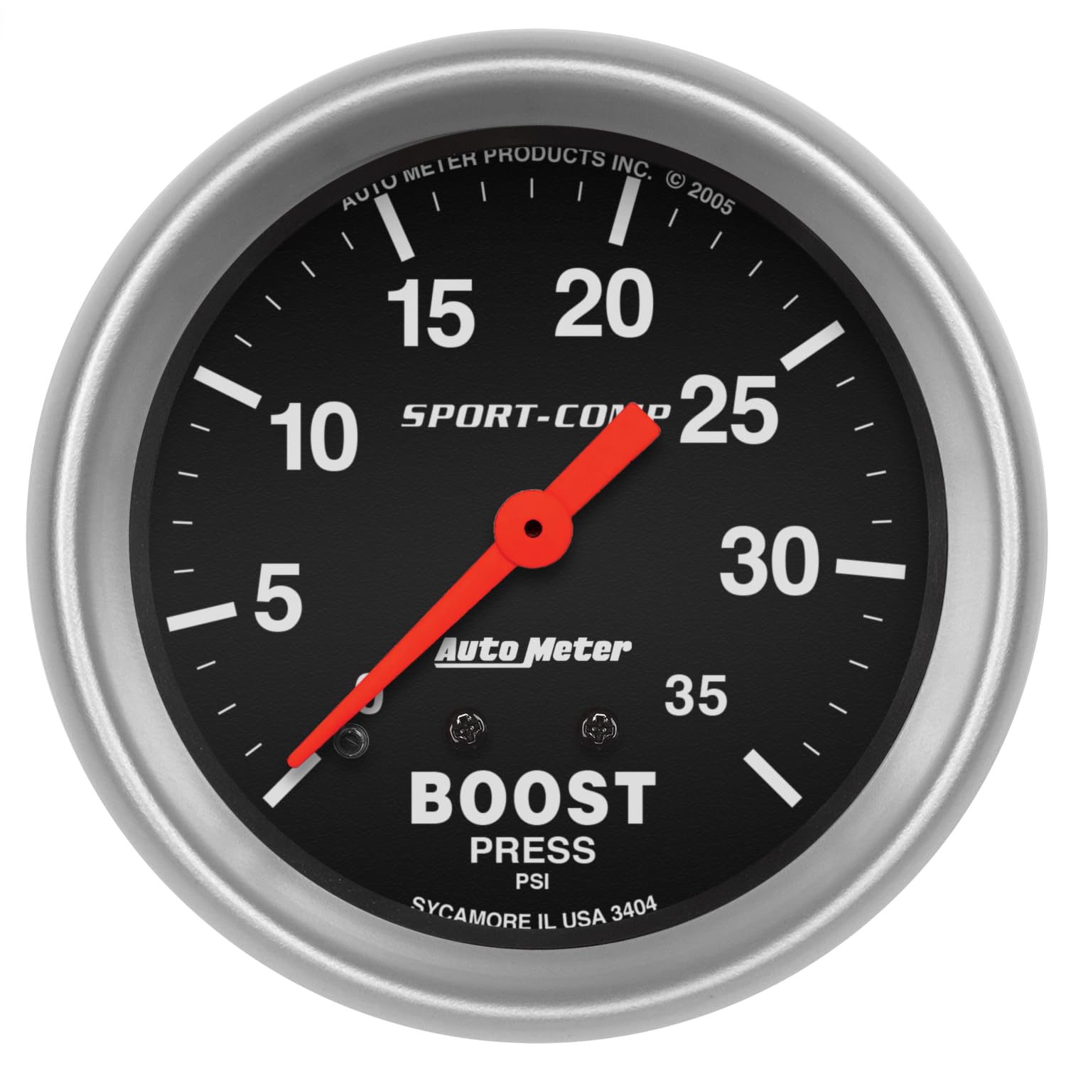 Auto Meter 3404 Sport-Comp Mechanical Boost Gauge, 2.625 in.