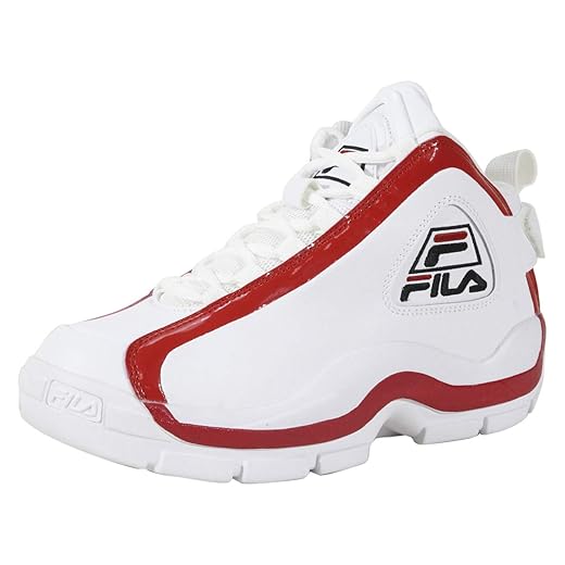 Fila Men's Grant Hill 2 Sneakers (12, White/Fila Red/Black)