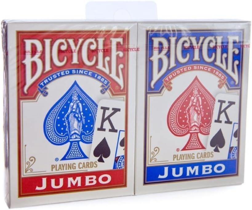 BicycleRider Back - Red & Blue Jumbo Index Playing Cards (2-Pack of 2)