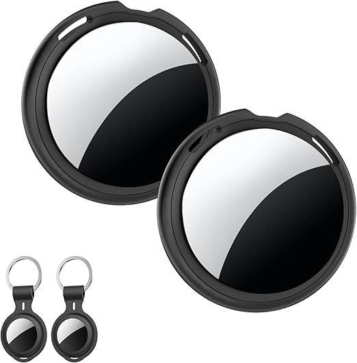 AMZSMT 2-Pack traceurs Bluetooth certifiés Apple MFi — Compatibles Apple Find My (iOS), étanches, pile remplaçable