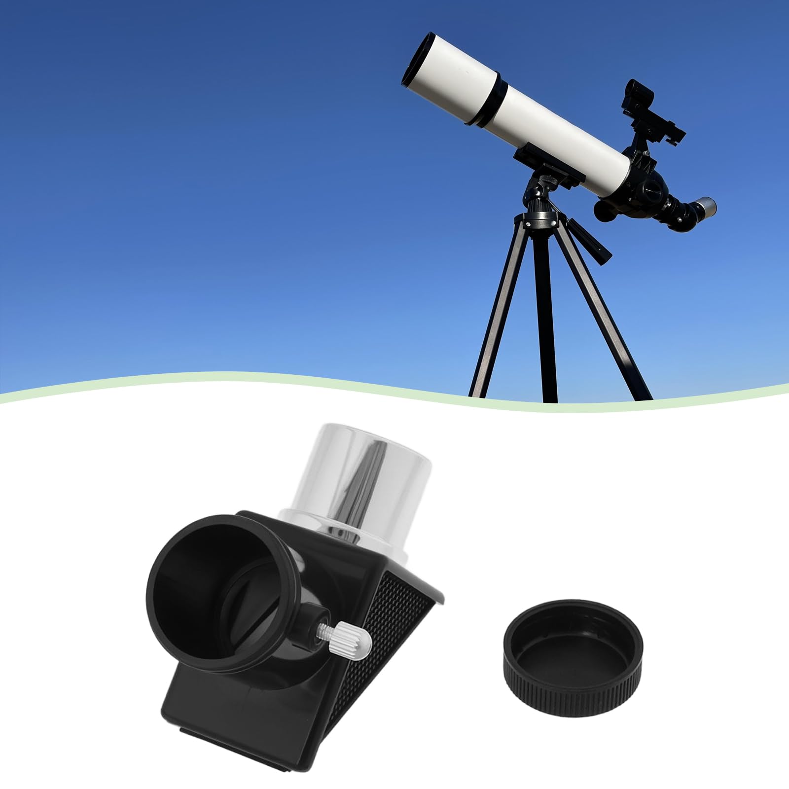SG Store 1 Miroir Diagonal de Télescope à 90 Degrés de 0,965" à 1,25" Miroir Diagonal avec Cache-poussière pour Télescope Réfracteur Télescope Astronomique