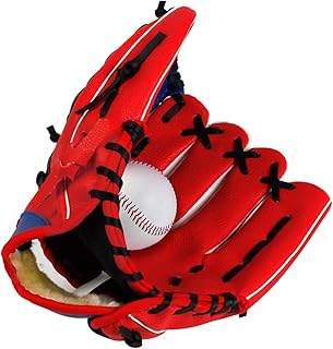 Lismyakey Baseball Glove and Ball, Outdoor Sports Left Catcher's Mitt with Baseball,Softball Glove for Kids Youth Adult Training and Beginner, Softball Mitt Right Hand Throw, Left Hand Glove