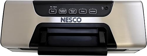 Miniatura 8 de Nesco FreshLock Pro VS-15 Sellador al vacío de acero inoxidable, sellado húmedo y seco, almacenamiento de rollo, 120 vatios, con bolsas y rollos,