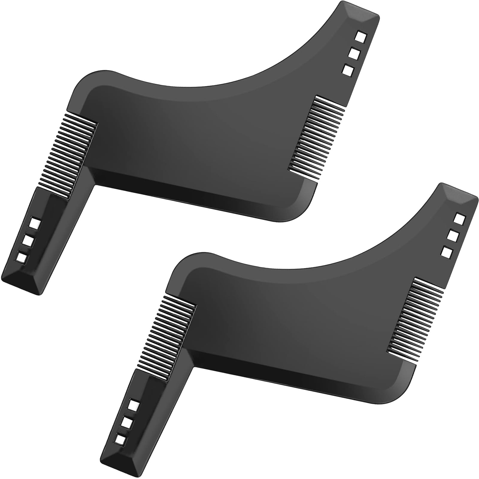 2 Piezas Beard Shaper Guia Afeitado Plantilla Barba Hombre Molde Barba Forma Barba Peine Para Barba Hombre (Negro)