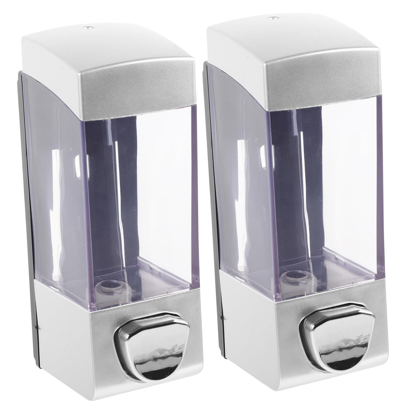 ABOOFAN 2Pcs Wall Mounted Soap Dispenser Pressed Soap Container for Shower Bathroom Accessories Transparent Hand Soap Holder for Kitchen Dining and Office