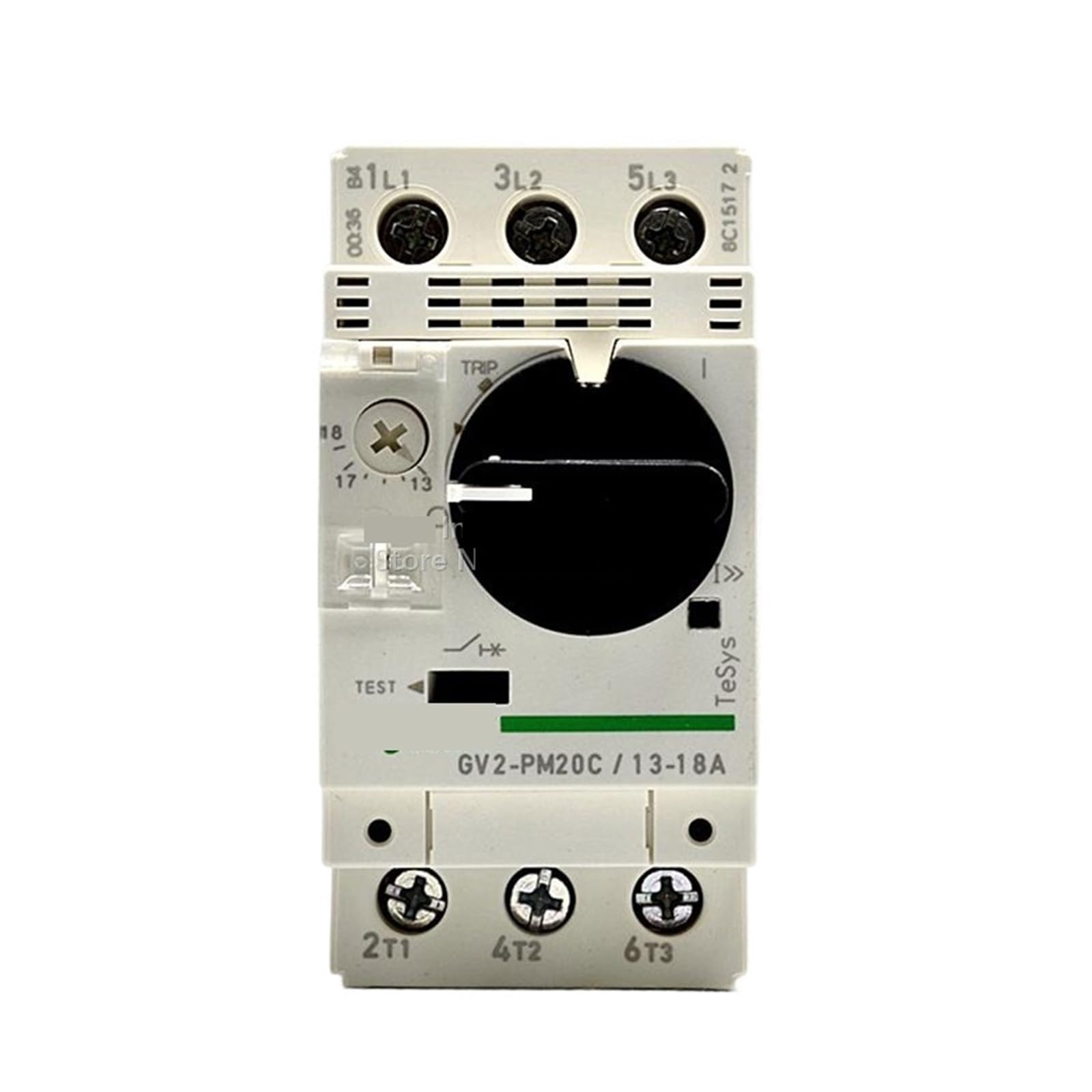 LHNBGTUIW TeSys Deca GV2-PM20C Magneto Circuit Breaker Protection GV2PM20C 13-18A 3P Knob Type Upgraded Black