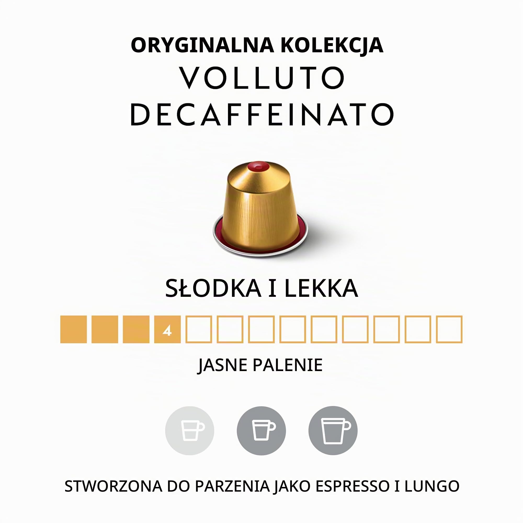 Nespresso Kapsułki oryginalna linia, Volluto Decaffeinato łagodna palona kawa, 50 szt. kapsułek do kawy