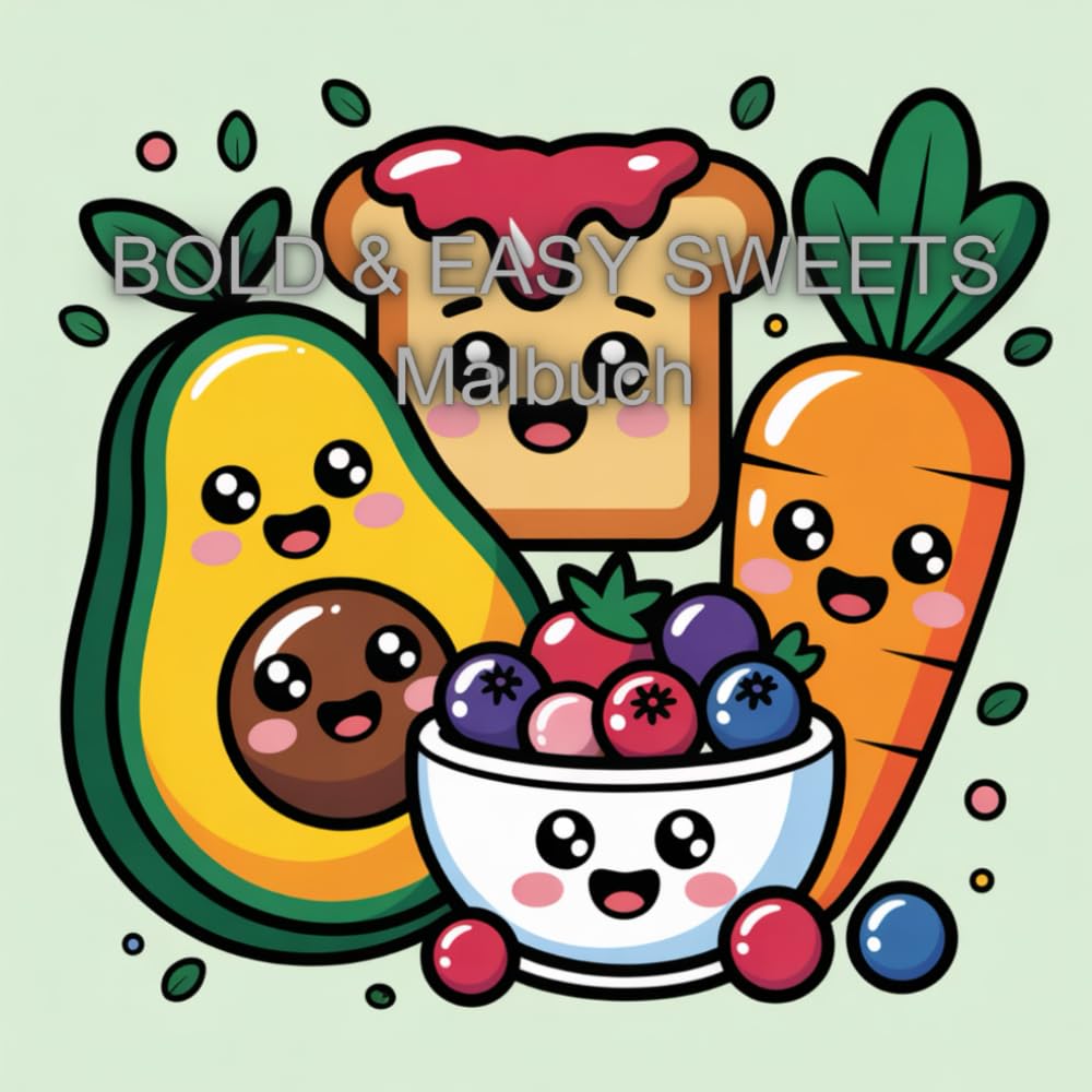 Kawaii-Malbuch für kleine Genießer – „Bold & Easy: Healthy Kawaii“ mit Obst, Gemüse, Frühstück & Snacks zum Ausmalen.