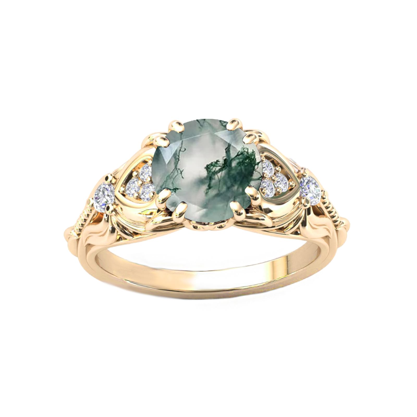 FYBIOD Vintage Round Cut Gemstone Ring