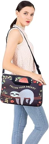 Miniatura 2 de RICHEN - Bolso cruzado con asa para laptops, iPads, libros electrónicos y tabletas infantiles, con bolsillo Disco,Ramas Aves,Butterflies,Mariposas