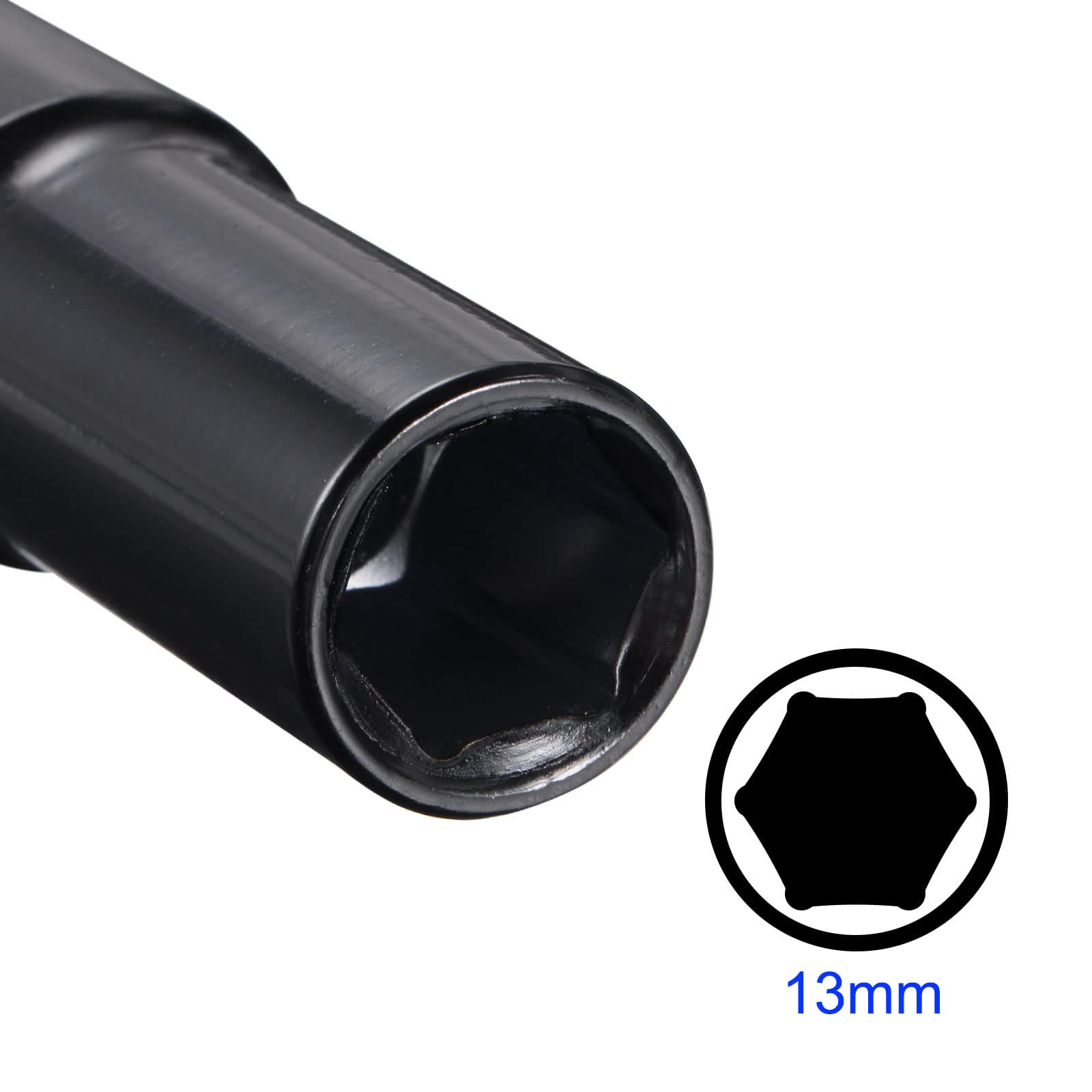 MACHSWON 2Pcs 1/2 Inch Drive - 13mm Deep Impact Socket with 6 Point Design, Heat-Treated Cr-V Steel 78mm Length, Metric Sizes - Image 3