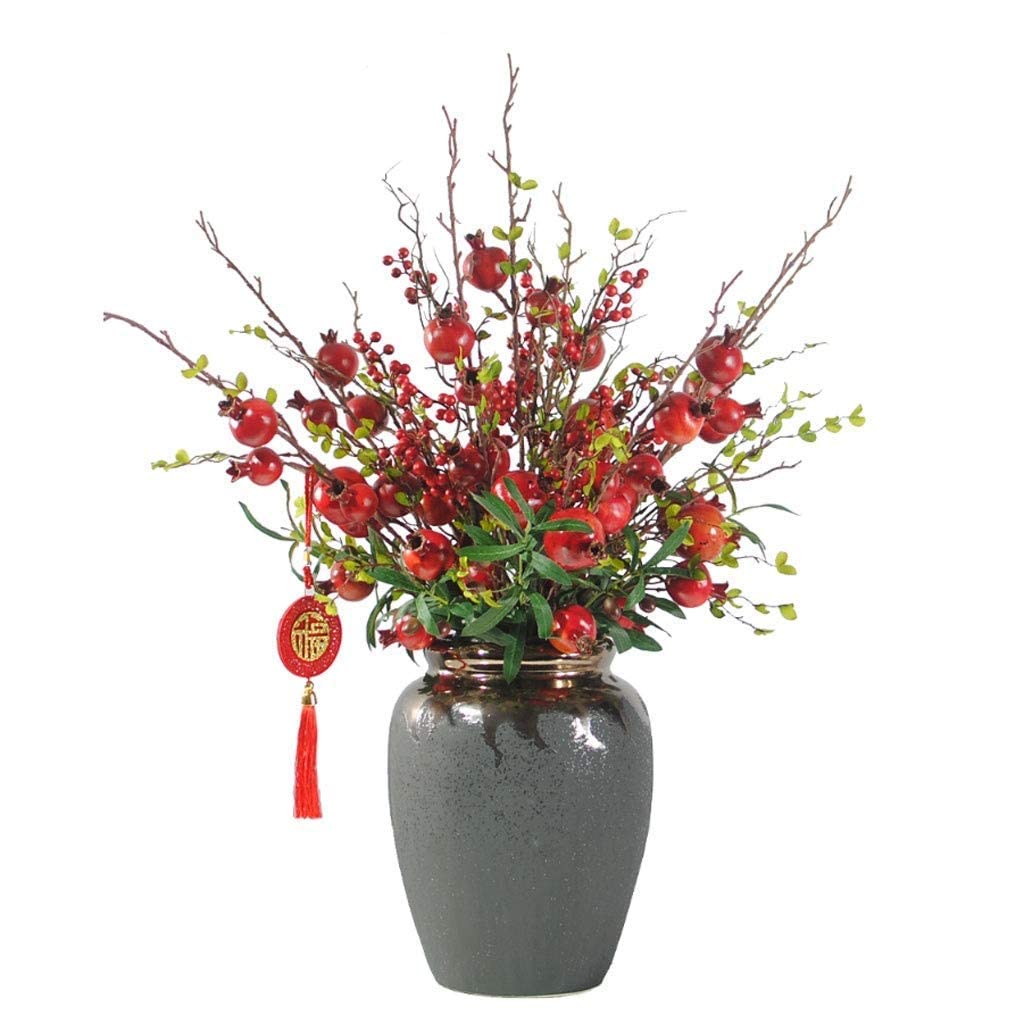 Fleurs artificielles en vase de table et grande plante artificielle de décoration