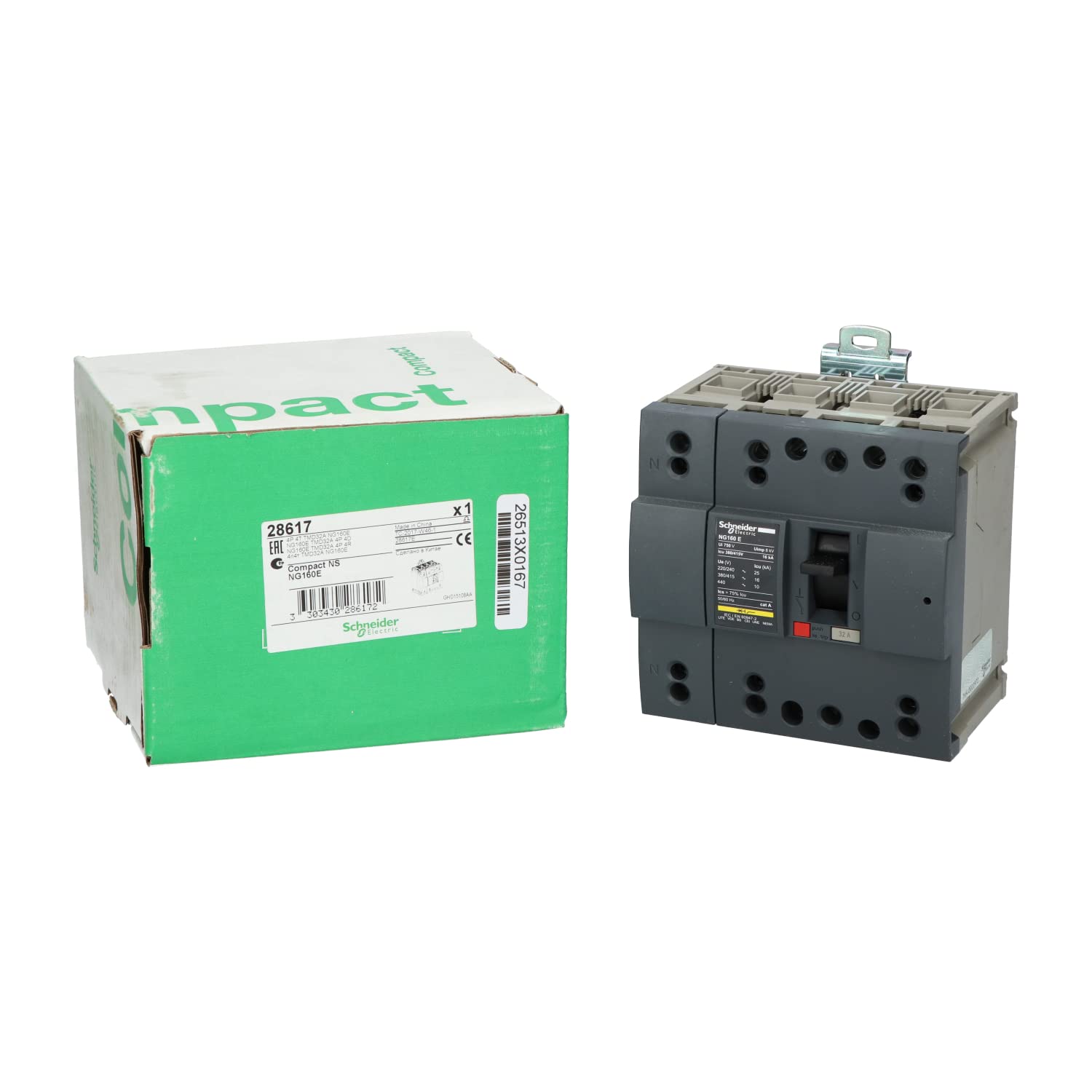 Schneider Electric 28632 NG160N 4P, 100A