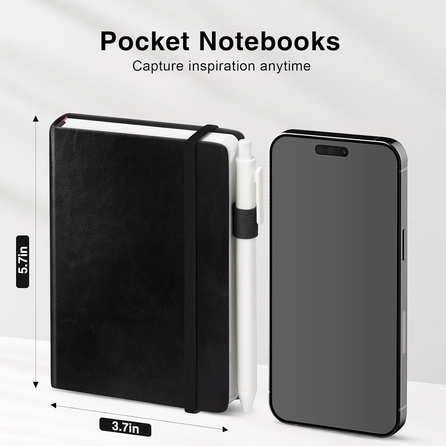 Pocket Small Notebook Journals, 16 Pack (Black) Mini Notebook 3.7x5.7 Journaling Notebooks for Women Men, Hardcover Lined Note Pads with Pens for Work, Business, Travel Journal, Office Supplies