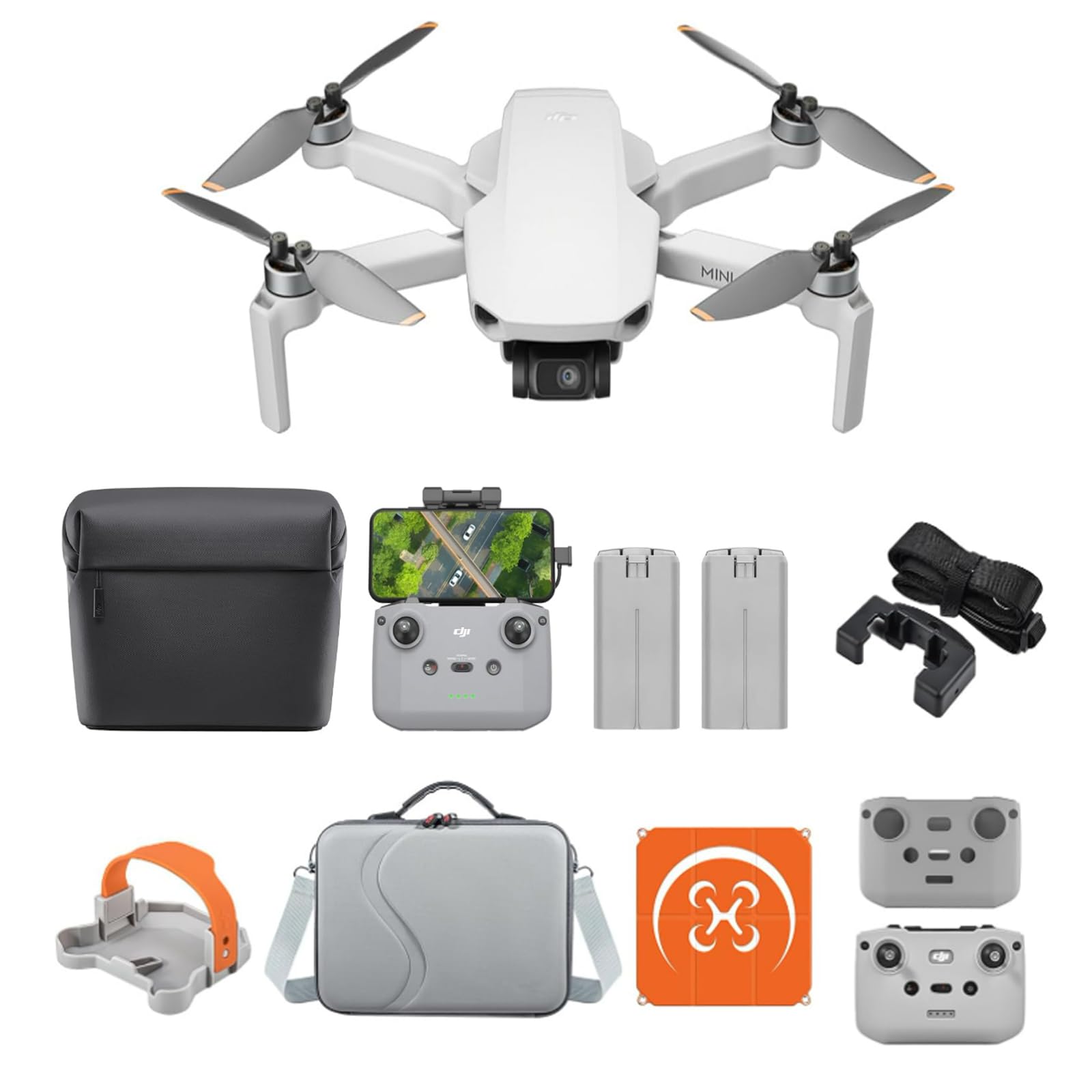 DJI Mini 4K con cámara Combo Bundle, dron con cámara 4K UHD, menos de 249 g, estabilización en 3 ejes, transmisión de vídeo a 10 km, regreso automático, 2 baterías para un tiempo máx. de 62 min