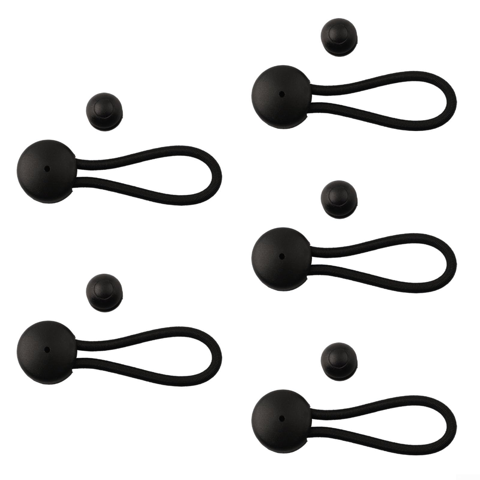 5Pack Shock Cord Fasteners Bungee Cord Clips with Knob for Tent Boat Yacht RV Cover Canvas Marine Truck Car Adjustable Elastic Buckles(black)