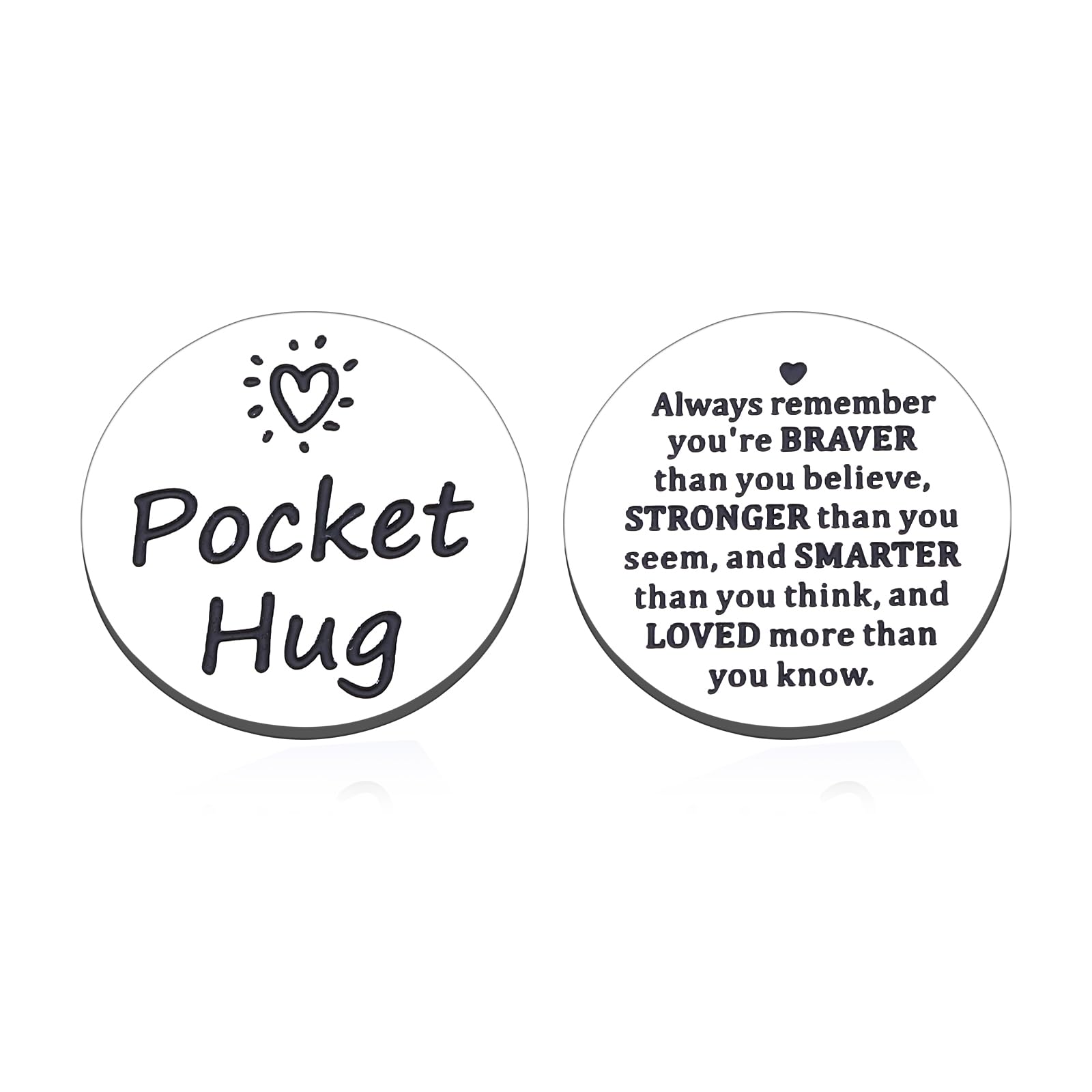 Inspirational Stocking Stuffer Pocket Hug Token Gift for Him Her Christmas Keepsake Double Sided Coin Valentines Day Gift for Daughter Son Boys Girl Family Friends Always Remember You are Braver